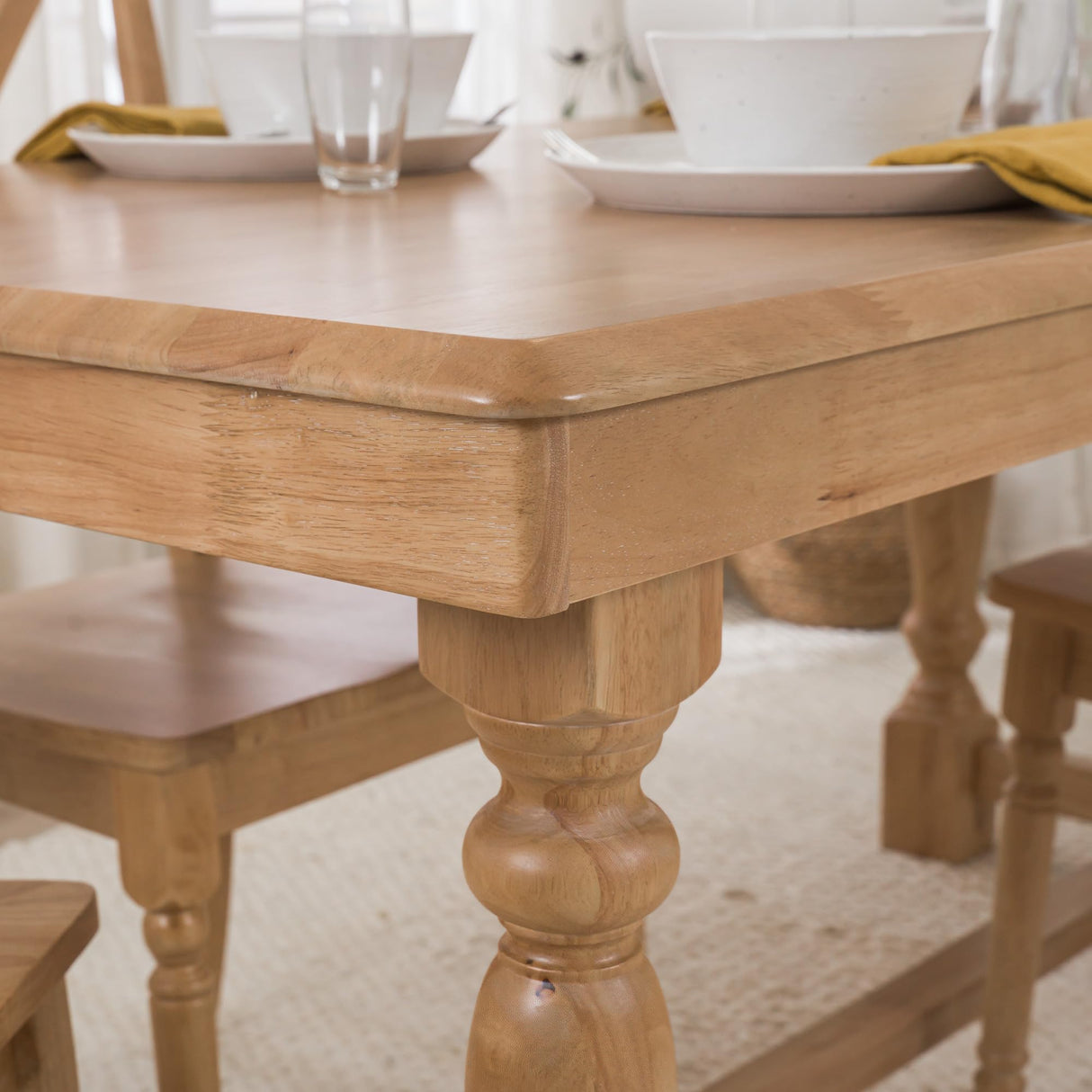 Bush Furniture Rectangular Dining Table, 67 inch Squire Trestle, Farmhouse Decor, Sterling Collection, Light Brown Bush Home