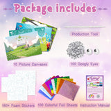 Foil Art Kit for Kids - Foil Art Crafts Princess Animals DIY Toy Set No Mess Craft Toys for Kids Activity Kits for Ages 4 5 6 7 8 9 Girls and Boys Travel Toys Christmas Birthday Easter Gifts Diteryy