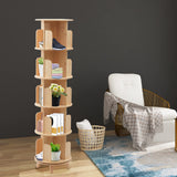 Netcoin 360° Freestanding Rotating Wooden Bookshelf for Efficient Storage and Display Netcoin