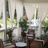 youleyar Sheer Outdoor Curtains for Patio Waterproof 2 Panels Linen Look Rod Pocket Indoor Ivory Voile Curtain for Living Room, Bedroom, Porch, Pergola, Cabana, Gazebo(52x84 Inch, Ivory) youleyar
