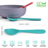GET FRESH Bamboo Kids Spoons Set – 4-pack Colorful Bamboo Kids Cutlery for Everyday Use – Reusable Bamboo Fiber Kids Spoons for Baby Feeding – Large Bamboo Utensils for Toddlers and School Children GET FRESH