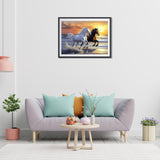 EOBROMD 5D Diamond Art Painting Kits for Adults Beginners, DIY Horse Diamond Art Painting Kits for Adults Animal, Full Round Drill Diamond Dot Gem Art Kits for Home Wall Decor 16x12inch EOBROMD