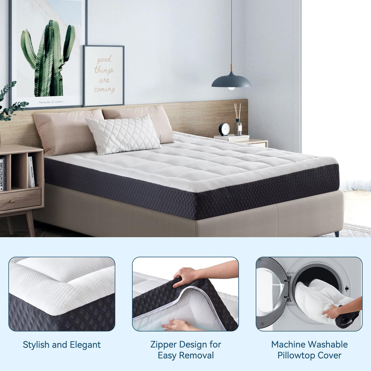 ONENICE 8 Inch Twin Mattress for Single Bed, Breathable Gel-Memory Foam Plus Pillowtop Mattress in a Box for Pressure Relief, CertiPUR-US Certified, Fiberglass-Free ONENICE