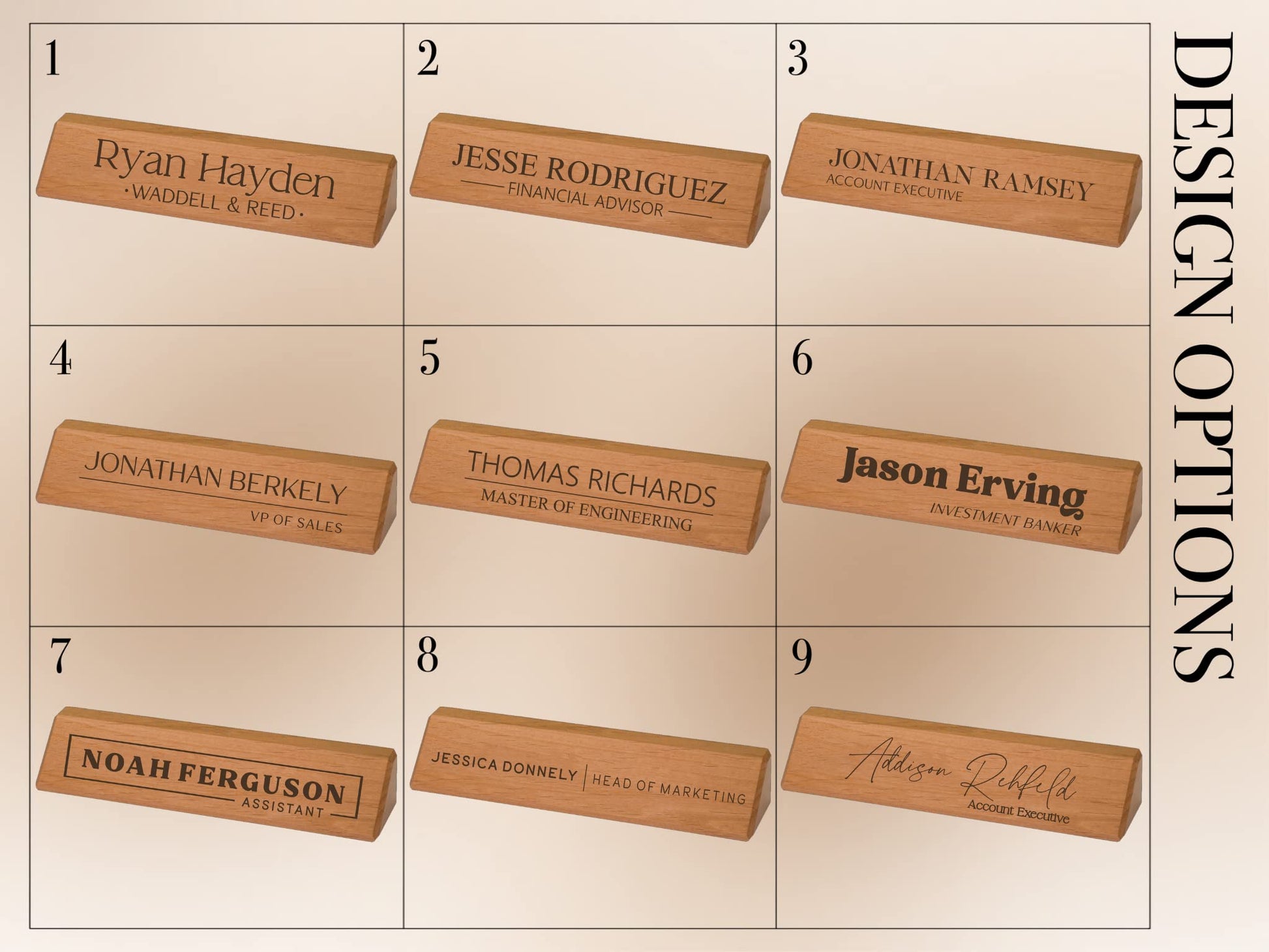 Walnut Office Desk Name Plate Personalized. Custom Name Plates for Desks. Office Desk Decor. Gift For Coworkers, Teachers, Graduates. Walnut Desk - WoodArtSupply