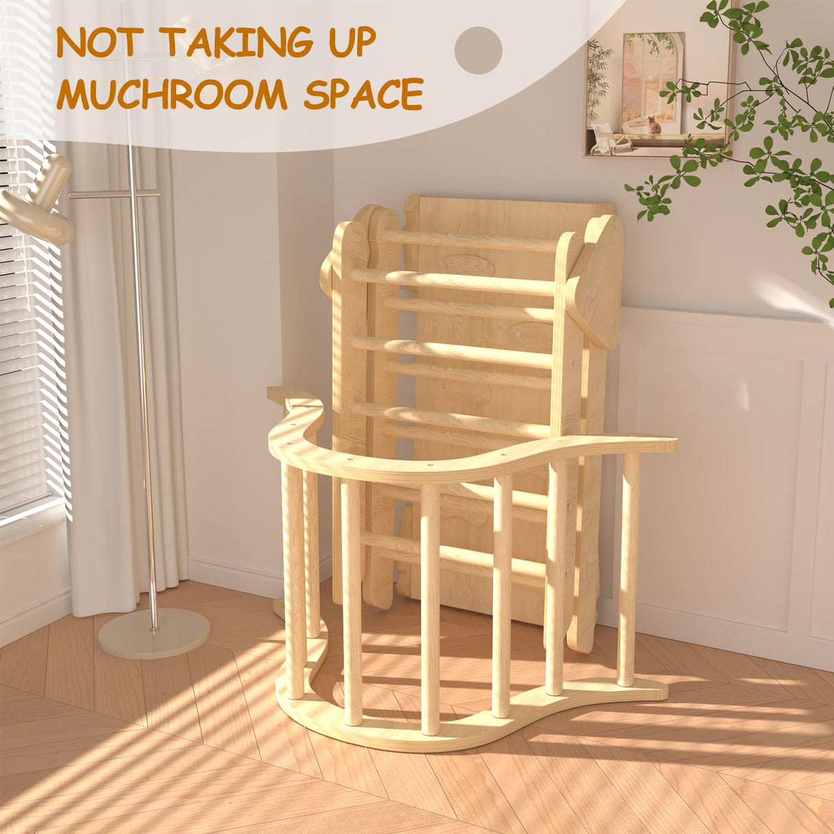 UROSULO Indoor Toddler Climbing Toys, Multifunction Pikler Triangle and Arch with Ramp, Climbing Triangle Arch Playground Set, Montessori Triangle Climbing Toys for Toddlers, Montessori Climbing Toys UROSULO