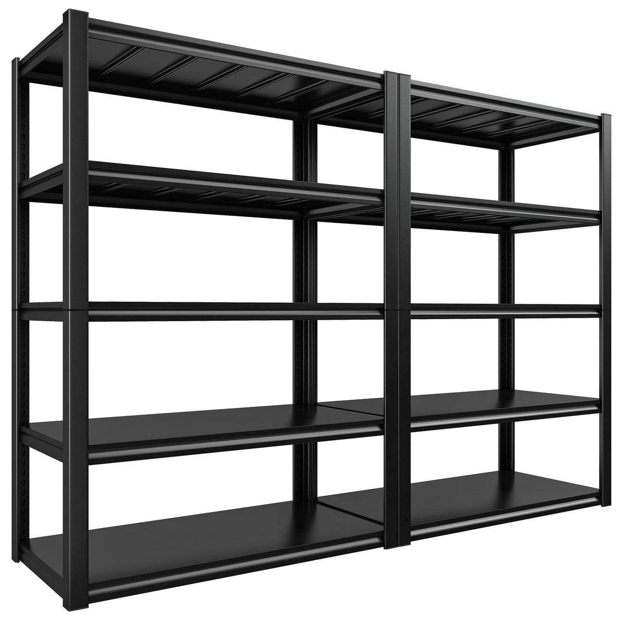 REIBII Garage Shelving 48.2" W Storage Shelves 3000LBS Heavy Duty Shelving Adjustable Metal Shelf Industrial 5 Tier Pantry Shelves for Basement Warehouse Supermarket 72.2"H x 24.2"D x 48.2"W, 2 Pack REIBII
