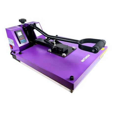 BetterSub 15‘’x15‘’ Industrial Heat Press Machine for T-Shirts, Sublimation, Transfers – Digital LCD Control, Teflon Surface, Clamshell Design, Safe & Durable - Purple BetterSub