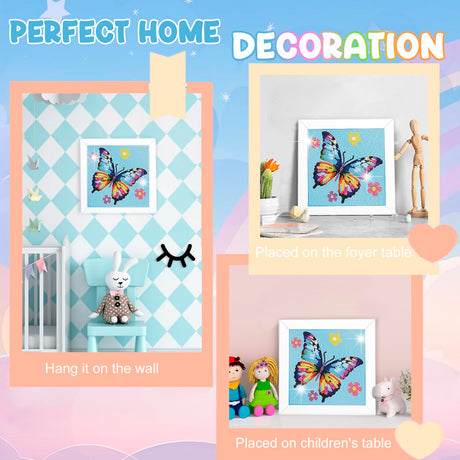 Diamond Art Kits for Kids - Crafts for Girls 8-12 - Dimond Art Paintings with Wooden Frame - Arts and Crafts for Kids Ages 4 6 10 - GEM Art Supplies for Boys Adults Beginners Home Wall Decor Gifts Nardoll