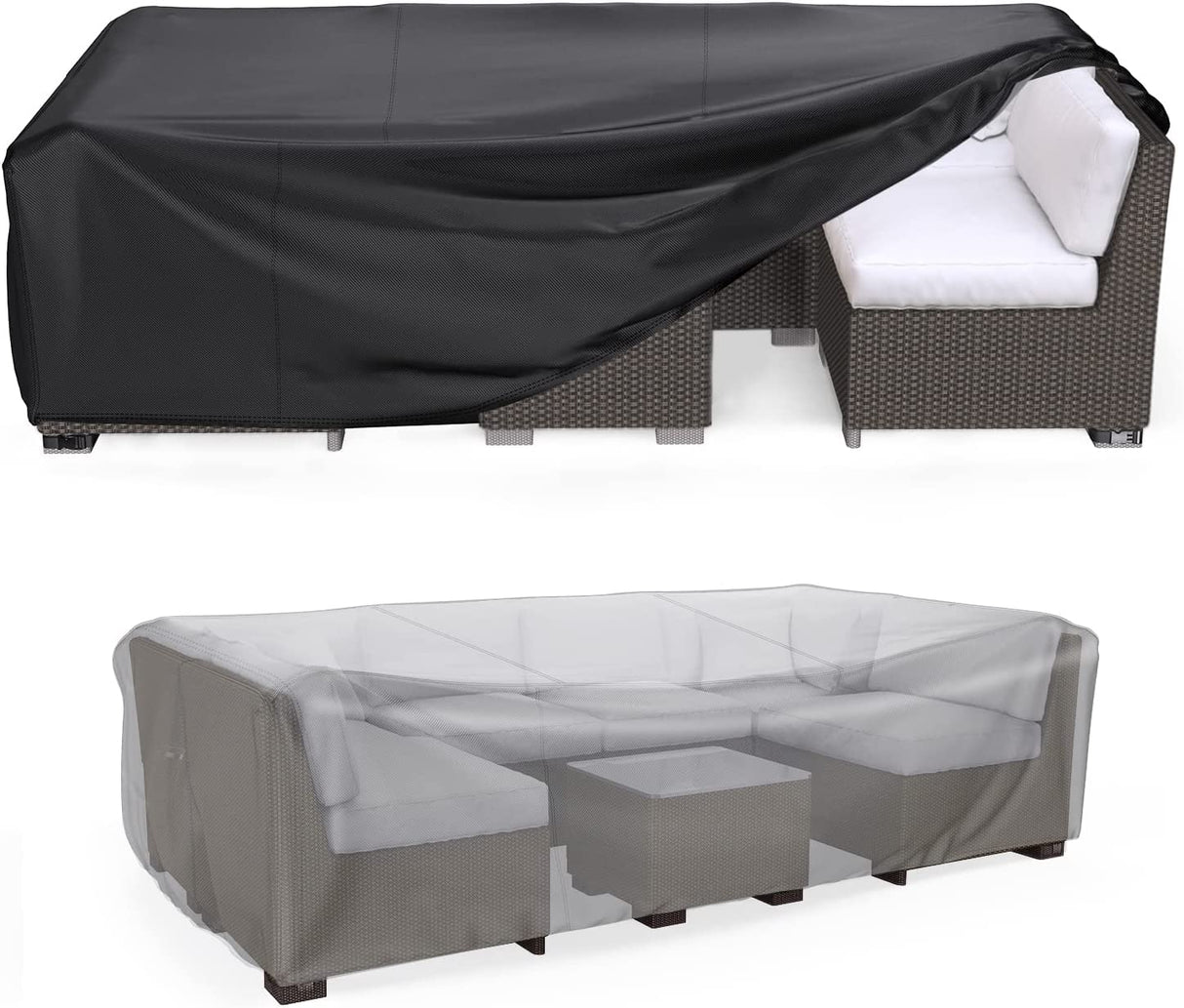 Patio Furniture Set Cover Waterproof, Mrrihand Outdoor Sectional Sofa Set Cover Heavy Duty 600D Table and Chair Set Cover 98" L× 78" W× 30" H Mrrihand