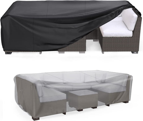 Patio Furniture Set Cover Waterproof, Mrrihand Outdoor Sectional Sofa Set Cover Heavy Duty 600D Table and Chair Set Cover 98" L× 78" W× 30" H Mrrihand