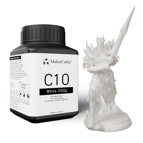 Makercubic³ Standard Resin Fast Curing, for 395-405nm UV Light Curing 3D Printing Liquid，Well Formed(White,500g） MakerCubic³