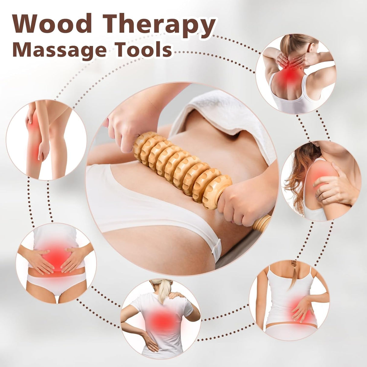 JUANWAN 12-in-1 Wood Therapy Massage Tools Wooden Massager Body Sculpting Tools Maderoterapia Kit Wood Therapy Tools for Muscle Pain Relief Body Shaping Anti-Cellulite JUANWAN