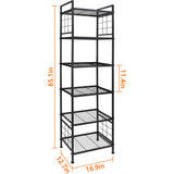 GIOTORENT 6-Wire Standing Storage Shelf, Metal Shelving Unit Pantry Rack for Laundry Kitchen Bathroom Organizer(Black) GIOTORENT