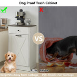 Bocarali Tilt Out Trash Cabinet, 10 Gallon Wood Free Standing Laundry Sorter Trash Can with Drawer, Kitchen Garbage Can Recycling Bin Cabinet for Living Room Bathroom, White Bocarali