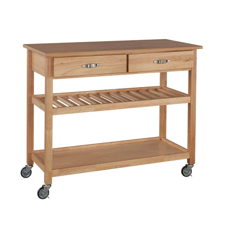 Homestyles Solid Wood Kitchen Cart, 44 Inch Width, Natural homestyles
