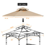 Tanxianzhe Grill Gazebo Replacement Canopy Top Cover 5×8 Double Tiered BBQ Roof ONLY FIT for Gazebo Model L-GG001PST-F (Beige) Tanxianzhe