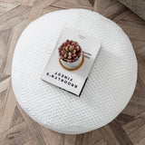 Asuprui Pouf Ottoman Unstuffed Pouf Ottoman Foot Rest No Filler Floor Pouf Soft Foot Stool 20x20x12 Inches Fuzzy Chair Floor Chair Foot Rest with Storage for Living Room Bedroom White Pouf Cover Asuprui