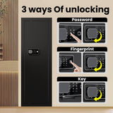 Wall Gun Safe Between Studs for Biometric,Xdeer Rifle Gun Safe, Assembled Rifle Safe with 3 Removable Shelf, Large hidden Gun Safe for Home and Pistolsm,Fingerprint,Black XDeer