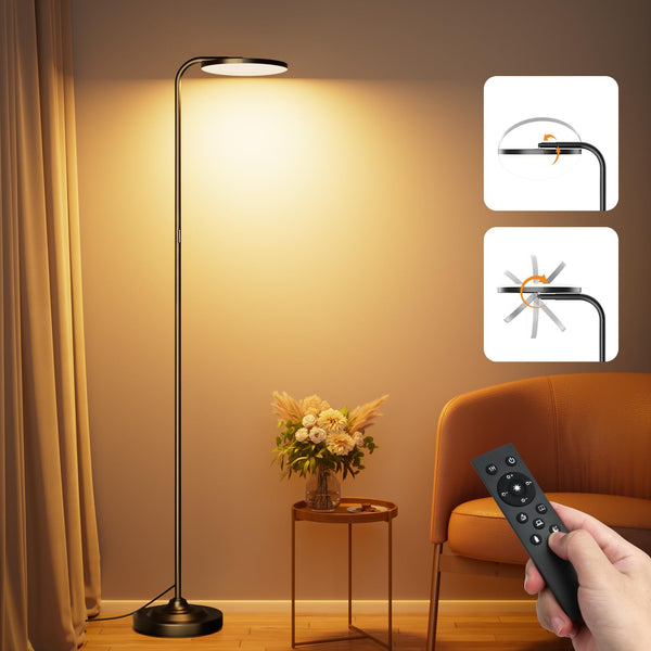 SIBRILLE 36W LED Floor Lamp, Super Bright Standing Lamp, Modern Steple ...