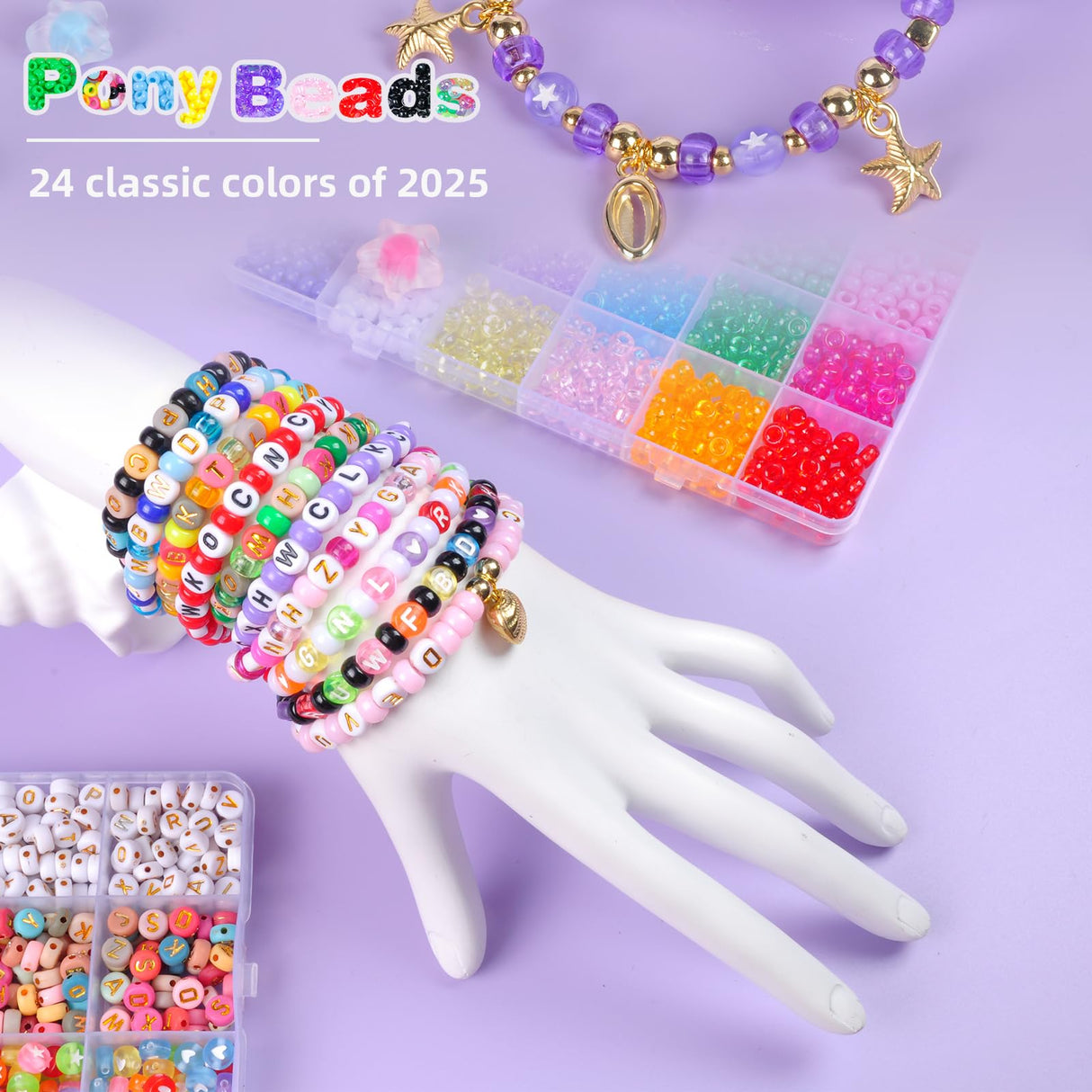OCCALONG 6 Box Set Friendship Bracelet Making Kit - 13000 Pcs, DIY Jewelry Making Set - Includes Clay, Seed, Pony Beads, Charms, and String occalong