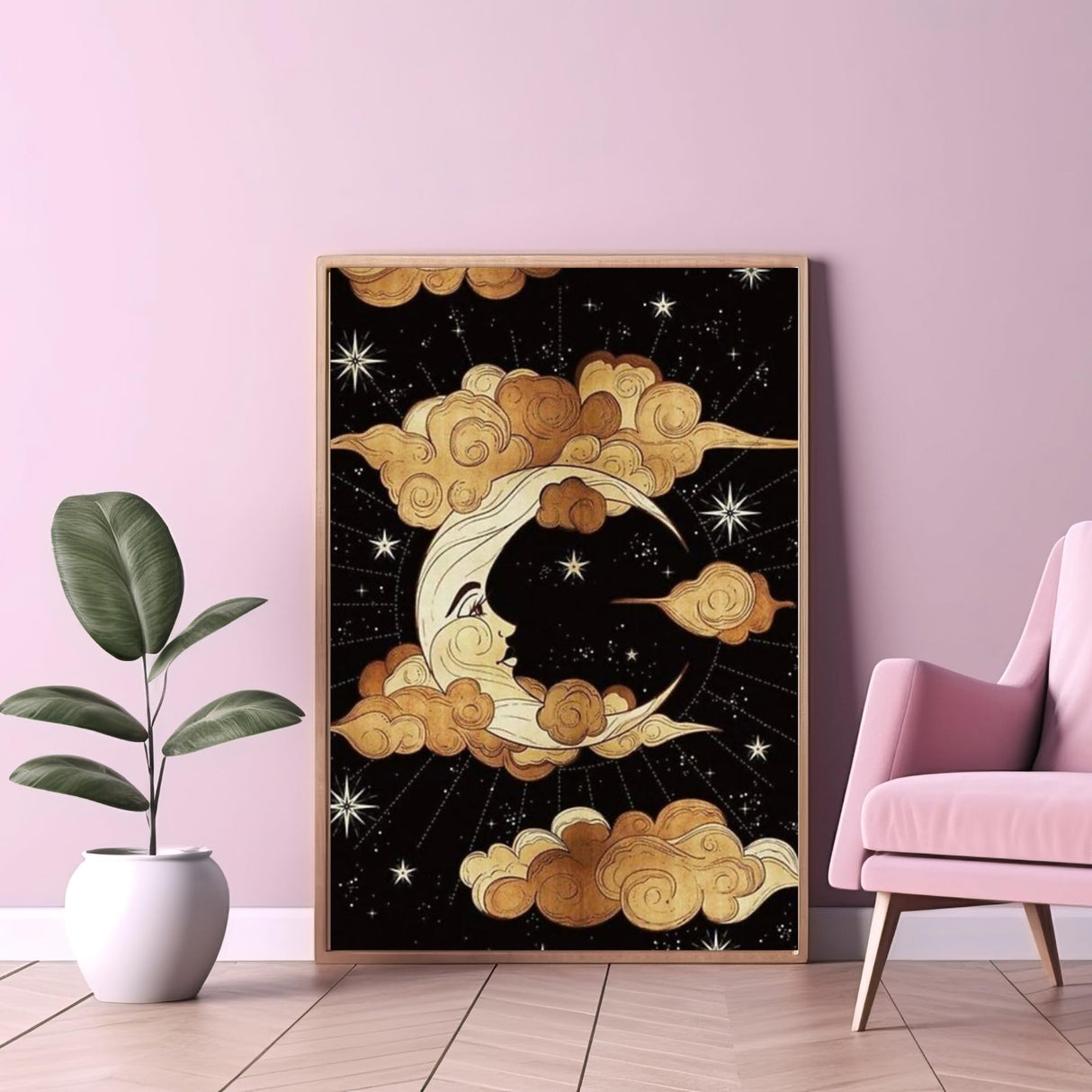 Modern Merch Moon Diamond Art for Adults Celestial Night Sky Landscape 5D Diamond Painting for Adults DIY Moon Decor Cross Stitch Gem Art, Round Drill 12x16 Modern Merch