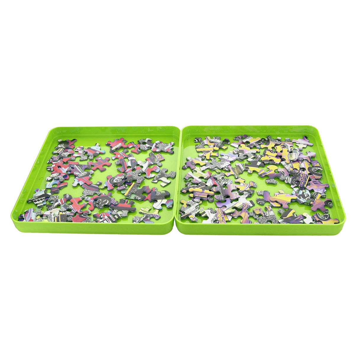 Jigitz 6 Pack Green ABS Plastic Jigsaw Puzzle Organizer Trays for Large Puzzles Up to 1000 Pieces Jigitz