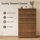 SUCSSRICH Tall Dresser for Bedroom, 52.8" Tall Dresser with 7 Drawers, Wood Dressers & Chests of Drawers, Accent Upright Drawer Organizers for Closet, Hallway SUCSSRICH