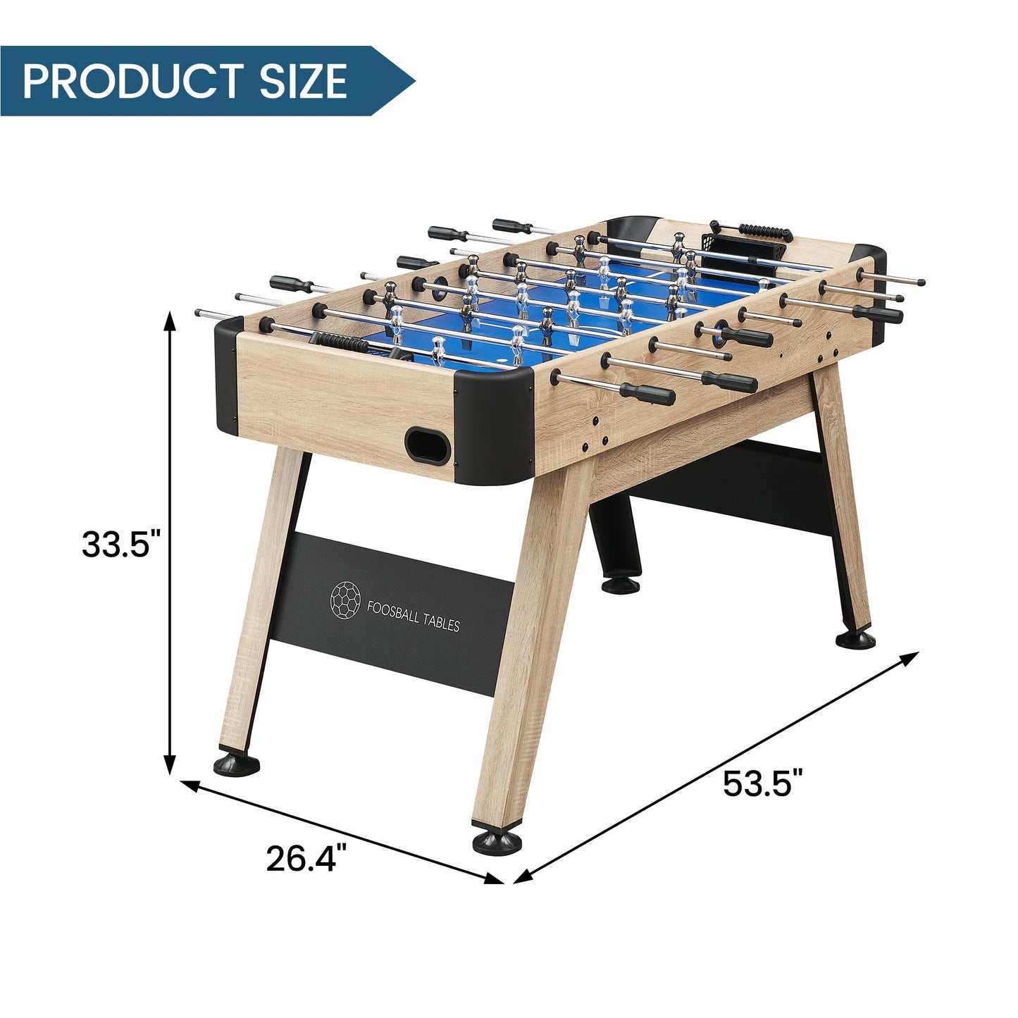 IDEALHOUSE 54 Inch Full Size Foosball Table, Soccer Table Game for Kids and Adults, Arcade Table Soccer for Home, Indoor Game Room Sport, Easy Assembly - WoodArtSupply