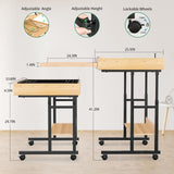 Large Puzzle Table with Drawer for 300-1500 Piece Jigsaw Puzzles – Adjustable Height & Angle, Wooden Puzzle Board with Felt PP Cover, Storage Shelf, Metal Stand, Wheels for Adults & Enthusiasts CEDARDVD