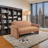ROCITY Brown Loveseat Sofa 55'' Small Love Seat Couch Chenille Fabric 2 Seater Sofa Couch Comfy Upholstered Modern Leisure Loveseat Couches for Home Living Room Bedroom ROCITY