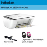 HP DeskJet 2855e Wireless All-in-One Color Inkjet Printer, Scanner, Copier, Best-for-home, 3 months of Instant Ink included (588S5A) HP