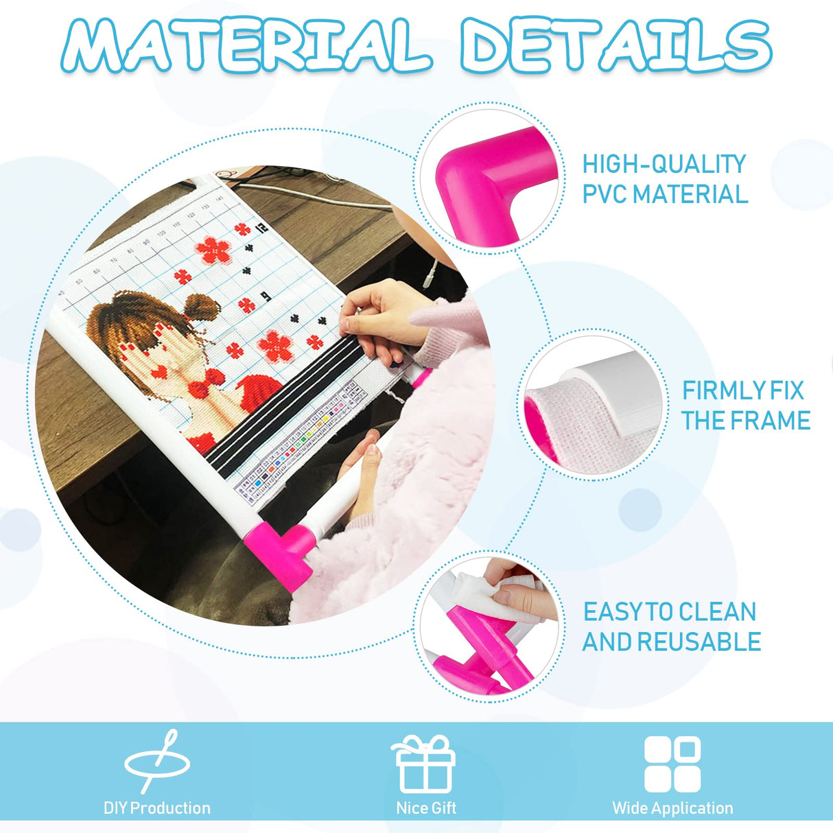 Lzttyee Universal Embroidery Clip Frame Cross Stitch Hoop Embroidery Sewing Stand Tools for Quilting, Needlepoint, Silk-Painting Lzttyee