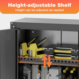 Kelueo Garage Wall Cabinet, Metal Wall Cabinet with Lockable Doors,26" Tall Wall Cabinet with Adjustable Shelf,Garage Storage Cabinets Shelf with Anti-Fall Rails for Garage,Storage Room Kelueo