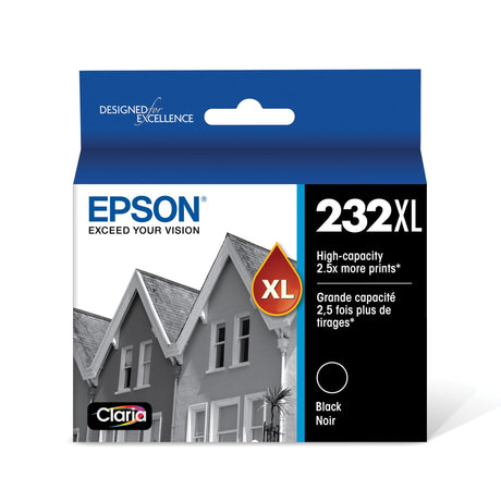 EPSON 232 Claria Ink High Capacity Black Cartridge (T232XL120-S) Works with WorkForce WF-2930, WF-2950, Expression XP-4200, XP-4205 Epson