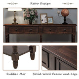 Merax Wood Narrow Console Table with Drawers and Bottom Shelf for Entryway Hallway Front Door Espresso Merax