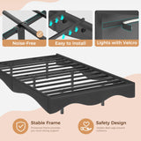 AOGLLATI Twin Floating Bed Frame with Built-in Charging Station & RGB LED Lights - Black AOGLLATI