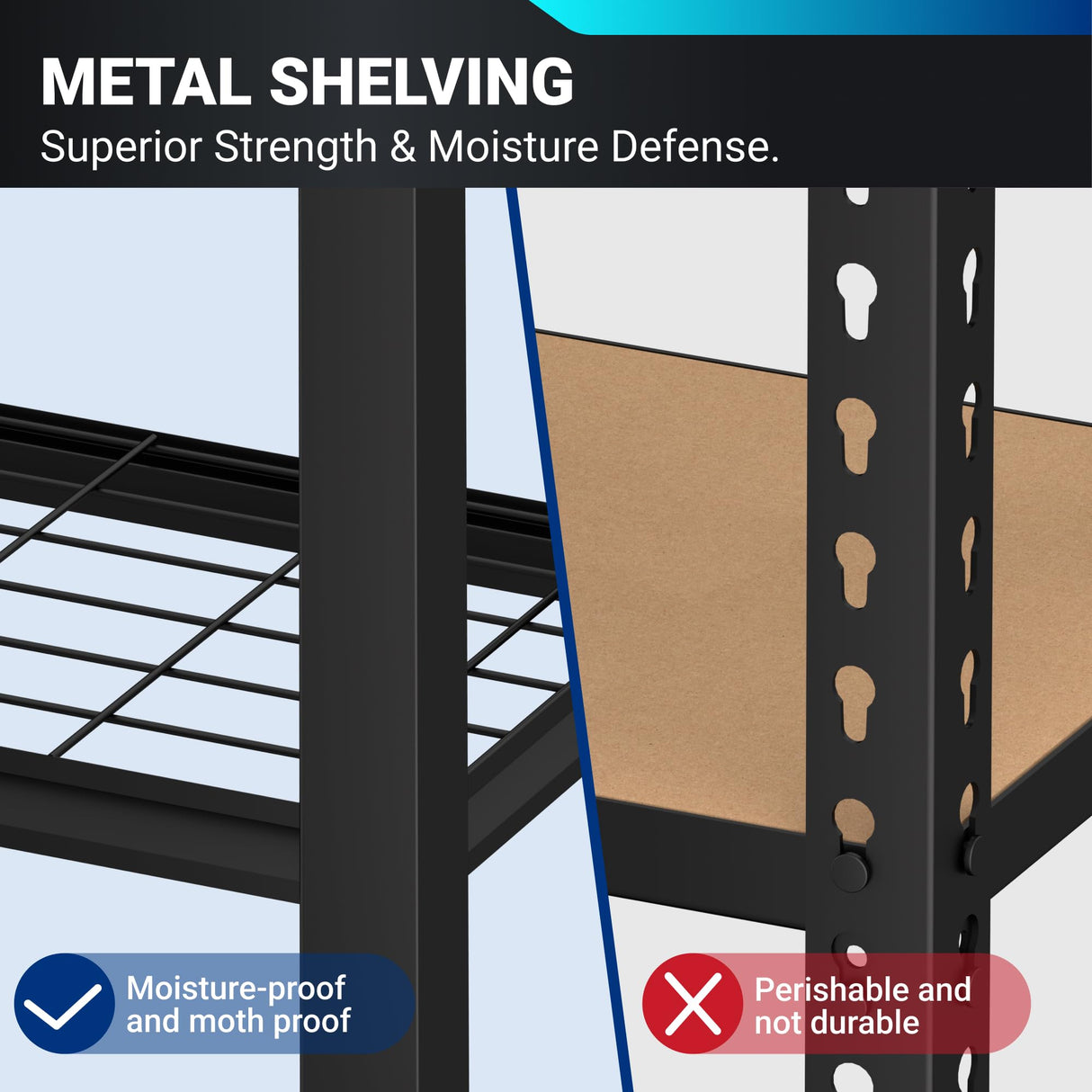 FLEXIMOUNTS 72" H Garage Shelving, 5-Tier Garage Storage Shelves, Standing Shelving Unit, Metal Wire Rack, Heavy Duty Shelves for Basement, Warehouse, 36" W x 16" D x 72" H FLEXIMOUNTS