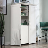 Sauder Miscellaneous Storage Craft & Sewing Armoire, L: 35.11" x W: 21.81" x H: 61.58", Glacier White finish Sauder