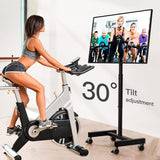 Perlegear Mobile TV Cart, Rolling TV Stand for 13-50 inch TVs with 30° Tilt Universal TV Cart for LED/LCD/OLED TV Height Adjustable Floor TV Stand Holds 44lbs Portable Monitor Stand Max VESA 200x200mm Perlegear