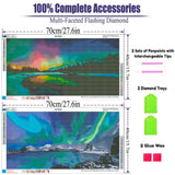 2 Pack Diamond Painting Kits，Large 5D DIY Aurora Diamond Painting Kits for Adults，DIY Full Drill Crystal Rhinestone Arts and Crafts，Lake Gem Art Painting with Diamond for Home Wall Decor (28X16inch) OFRKE