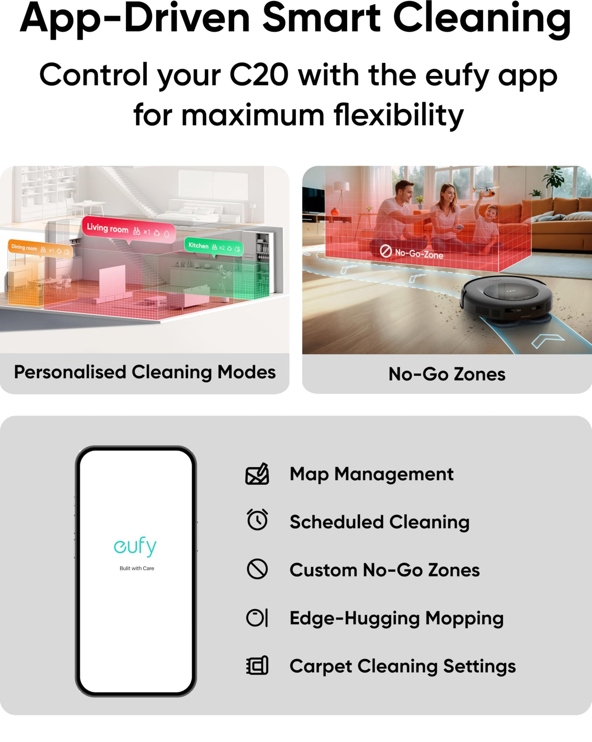 eufy Robot Vacuum Omni C20, Robot Vacuum and Mop Combo, Self Emptying, Auto Mop Washing and Auto Drying for Hands-free Cleaning, 7000 Pa Powerful Suction, 3.35-Inch Ultra-Slim Body, All-in-One Station eufy