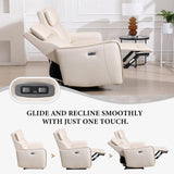 ANJ Power Reclining Loveseat, 2 Seater PU Leather Recliner Sofa with USB & Type-C Ports, Small Space Modern Couch with Adjustable Backrest and Footrest for Living Room Bedroom ANJ