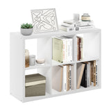 Furinno Cubicle Open Back Decorative Cube Storage Organizer, 6-Cube, White Furinno