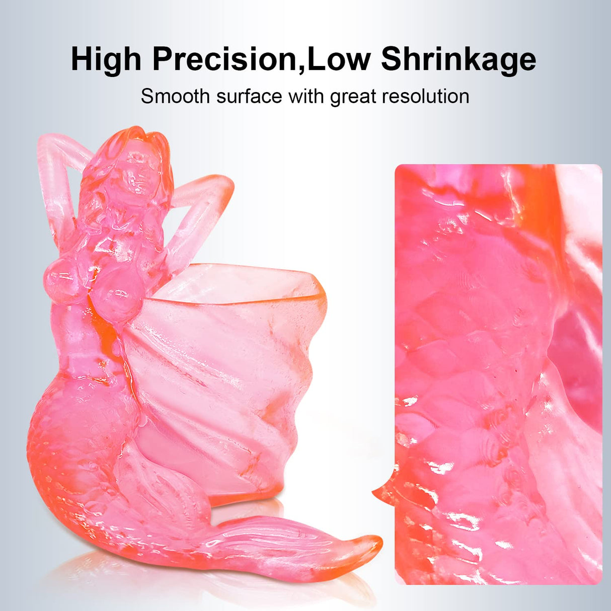 Yousu 3D Printer Resin UTH Nebula, Water Washable Resin Dual Color 3D Printer UV-Resin Rapid LCD UV-Curing Resin 405nm Photopolymer Resin for LCD 3D Printer 1000g, Orange Pink Color Yousu