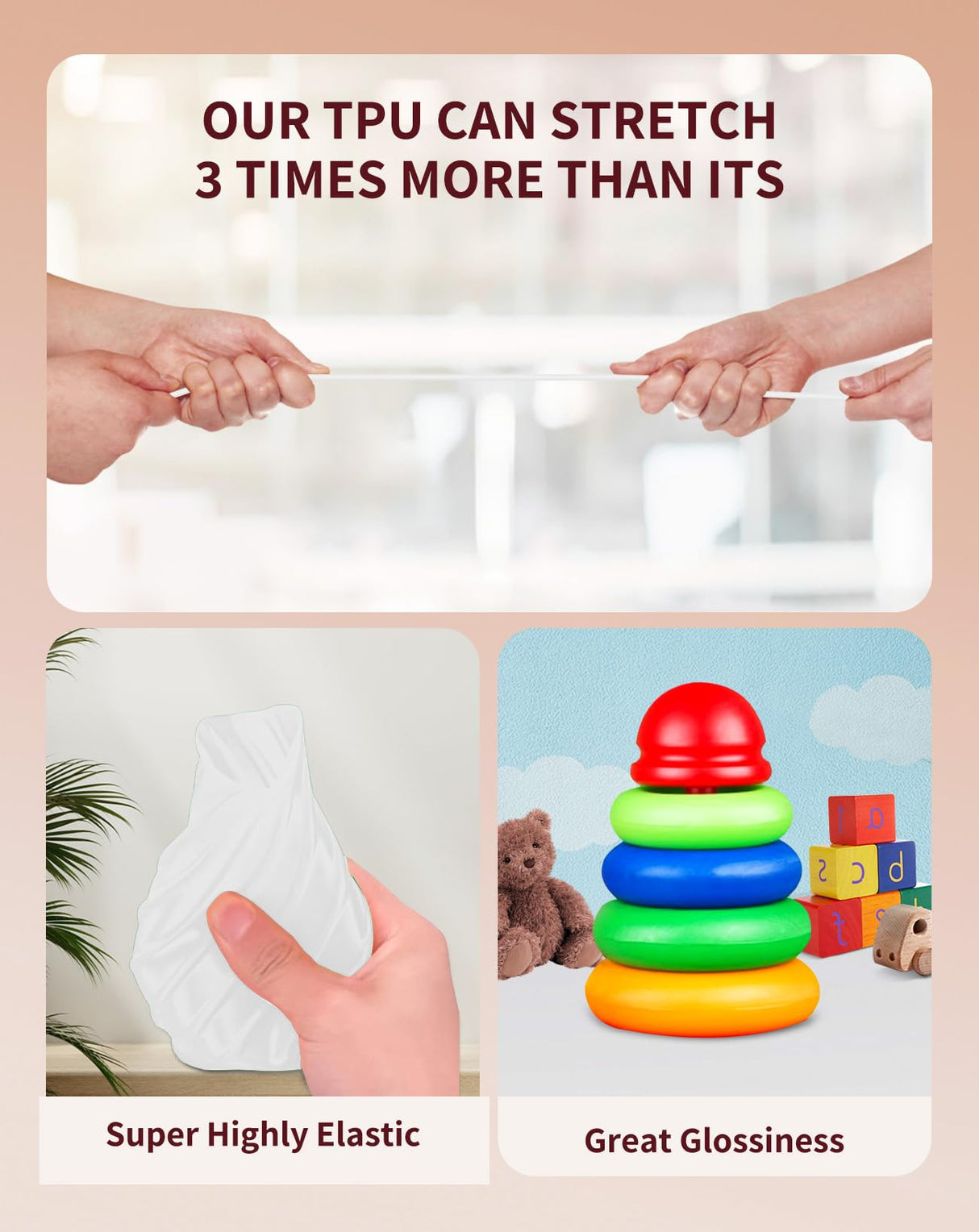 DURAMIC 3D TPU Filament 1.75mm, Soft TPU 3D Printing Filament 95A, 1kg Spool, +/- 0.05mm Accuracy, White 1 Pack DURAMIC 3D