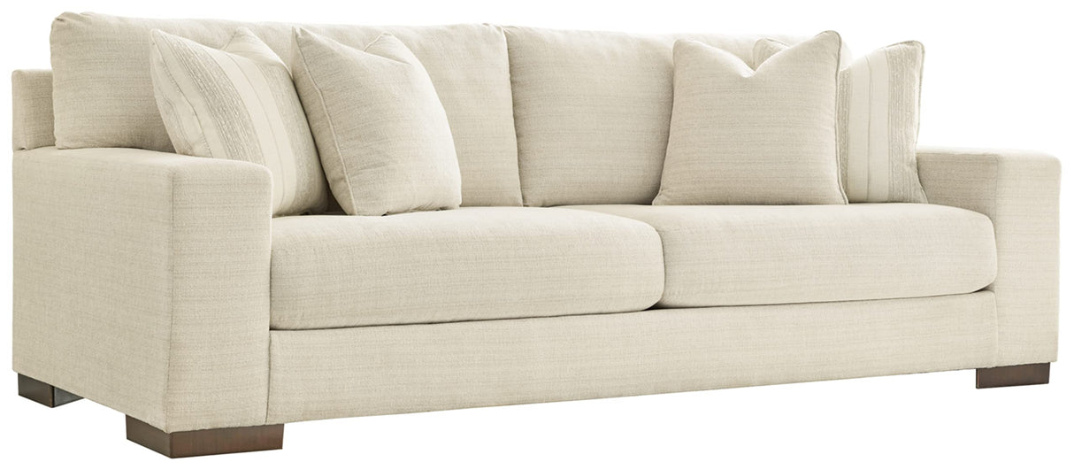 Signature Design by Ashley Maggie Contemporary Upholstered Sofa with Accent Pillows, Off-White Signature Design by Ashley