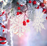 6pcs Large White Snowflakes Ornaments 12” Big Plastic Glitter Snowflake for Winter Indoor Outdoor Christmas Tree Window Room Decorations Giant Craft Snowflakes kockuu