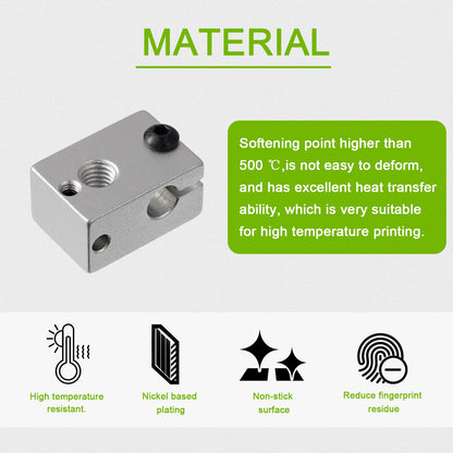 EPLZON 3D Printer Hotend Heater Block Volcano Hotend Apply to E3D V6 hotend HT-NTC100K PT100 Sensor with 2pcs Wrench(Pack of 6 Pcs) - WoodArtSupply