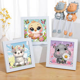 4 Pack Cartoon 5D Diamond Art Kits for Kids,Cute Animals DIY Painting Art Kit for Kids Ages 4-8-12 Mosaic Kits,Diamond Art Painting Craft Kits,Gem Art Full Drill Diamond Dots for Children Gifts 6x6In Canrichshop