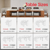 Transformer Table Dining Table Set for 4 to 12 Approved by Marie Kondo, Expandable Dining Table with 4 Dining Chairs and Extendable Bench, Brown Wood Table Set (Brown, Table + 4 Chairs + Bench) Transformer Table